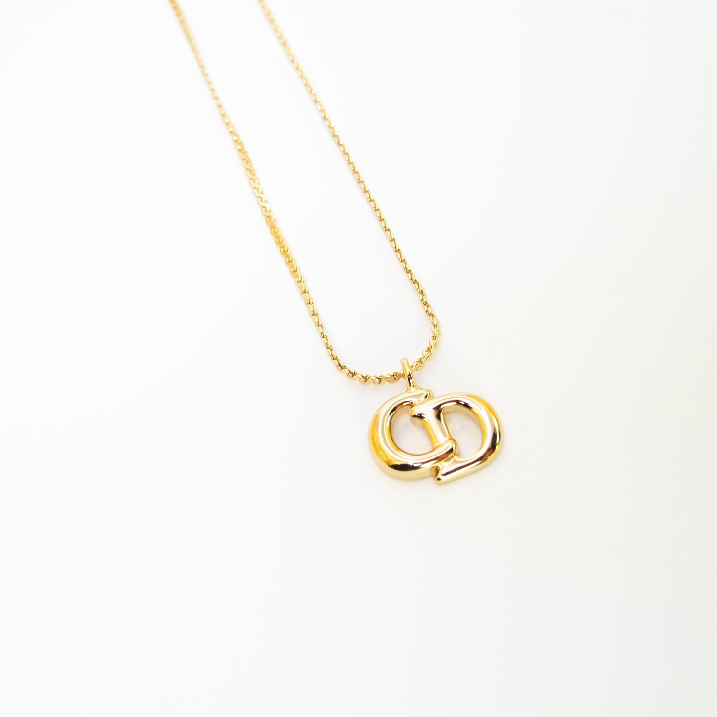 Christian Dior Vintage CD Logo Golden Necklace