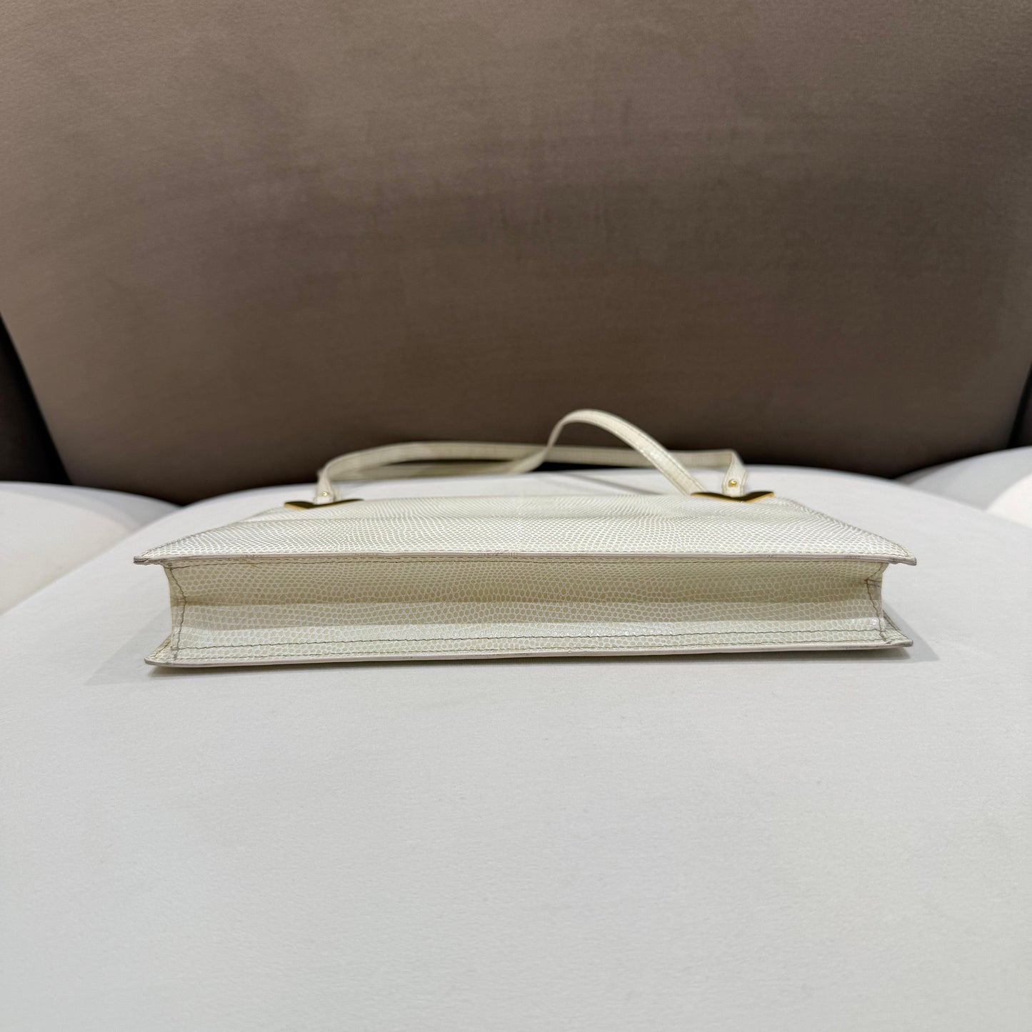 Valentino Garavani Vintage Ivory Textured Leather Shoulder Handbag