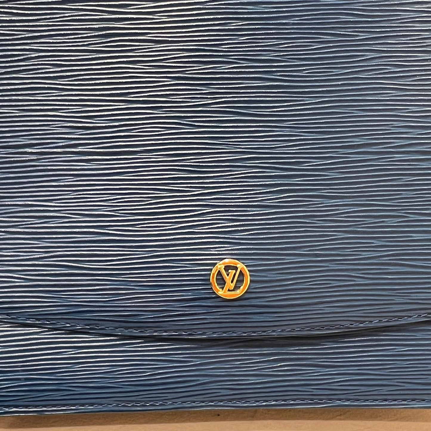 Louis Vuitton Vintage Epi Grenelle Blue Structured Shoulder Bag