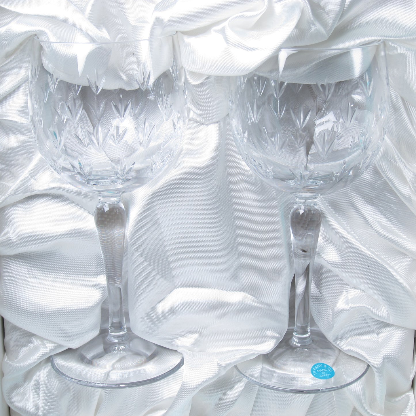 Tiffany Vintage Flower Motif Wine Glass Set of 2