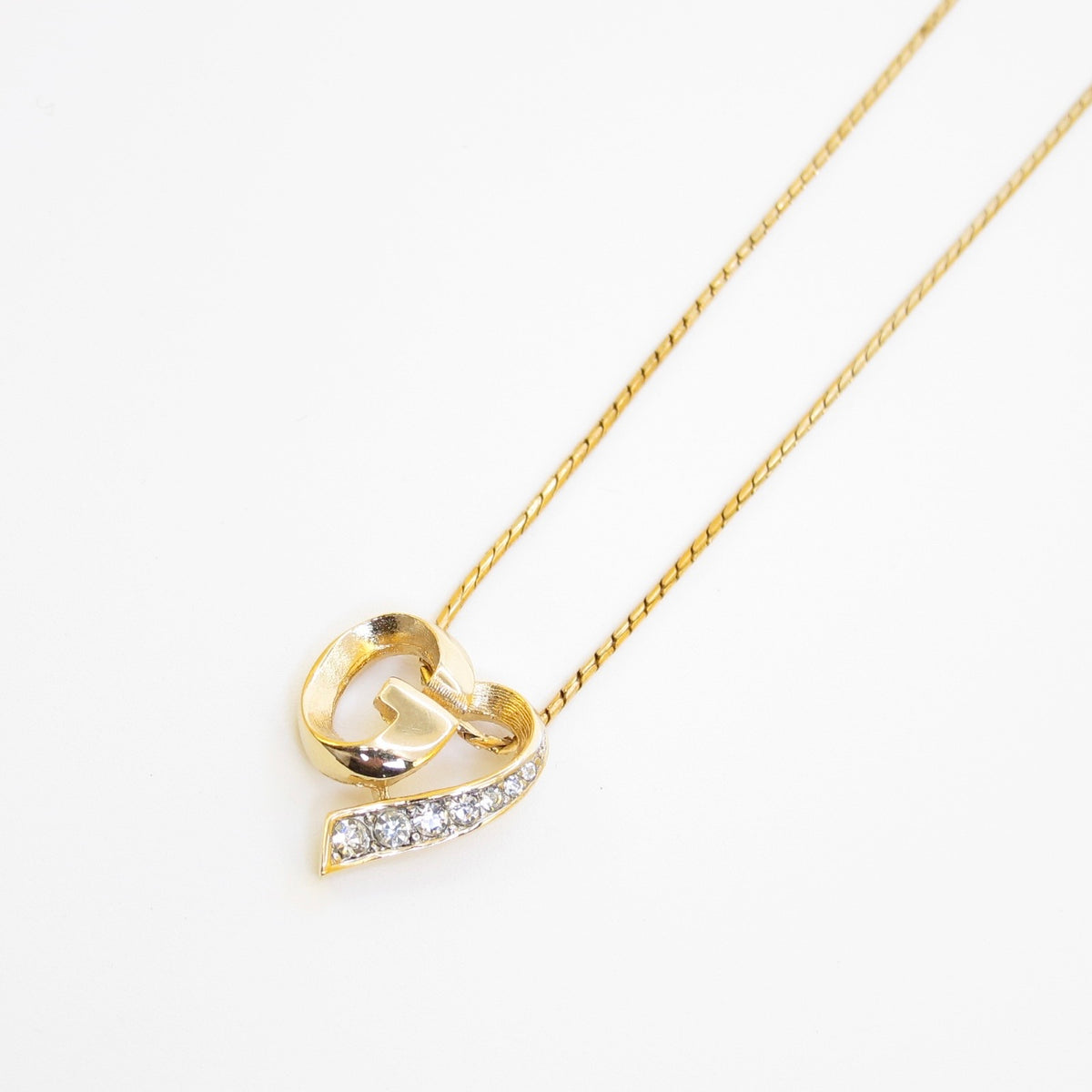 Givenchy Vintage Crystal G Heart Necklace