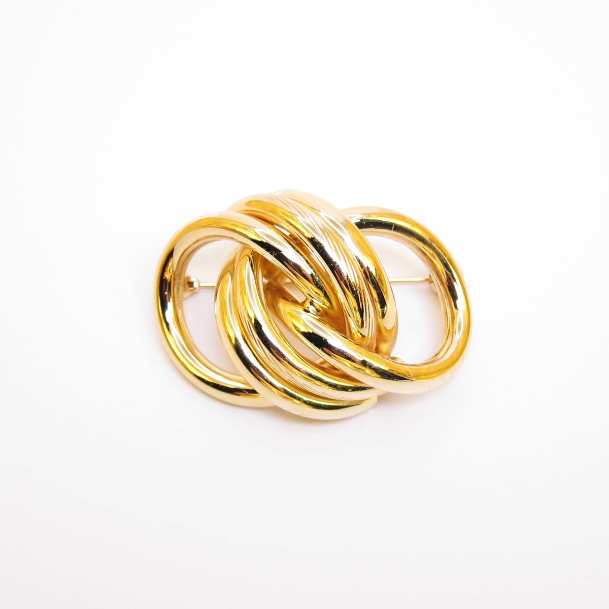 Christian Dior Vintage Interlocking Knot Golden Brooch