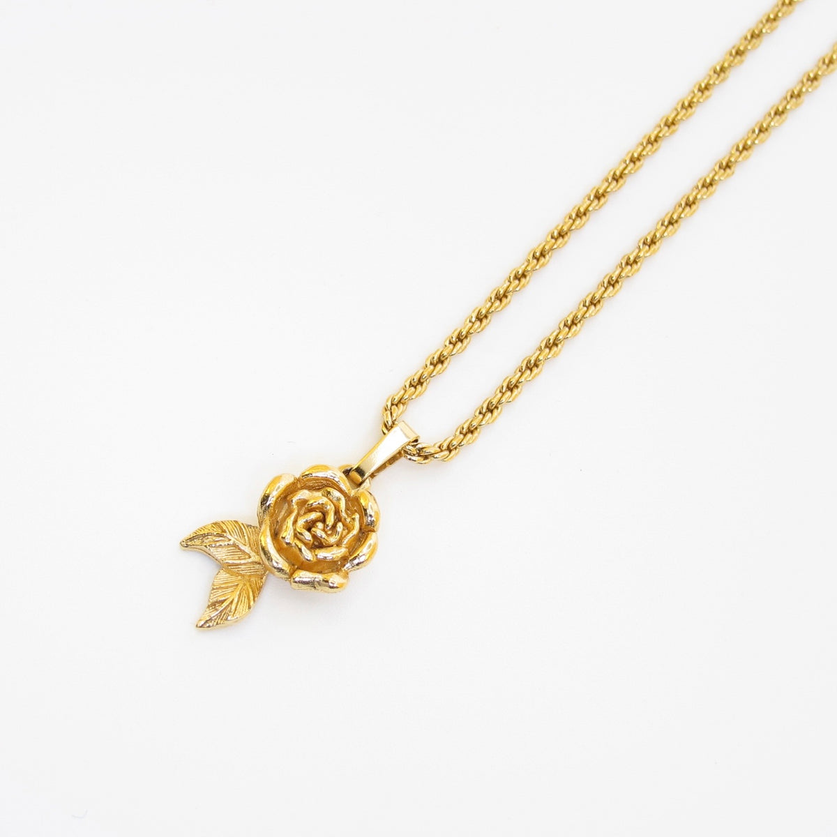 Christian Dior Vintage Rose Motif Golden Necklace
