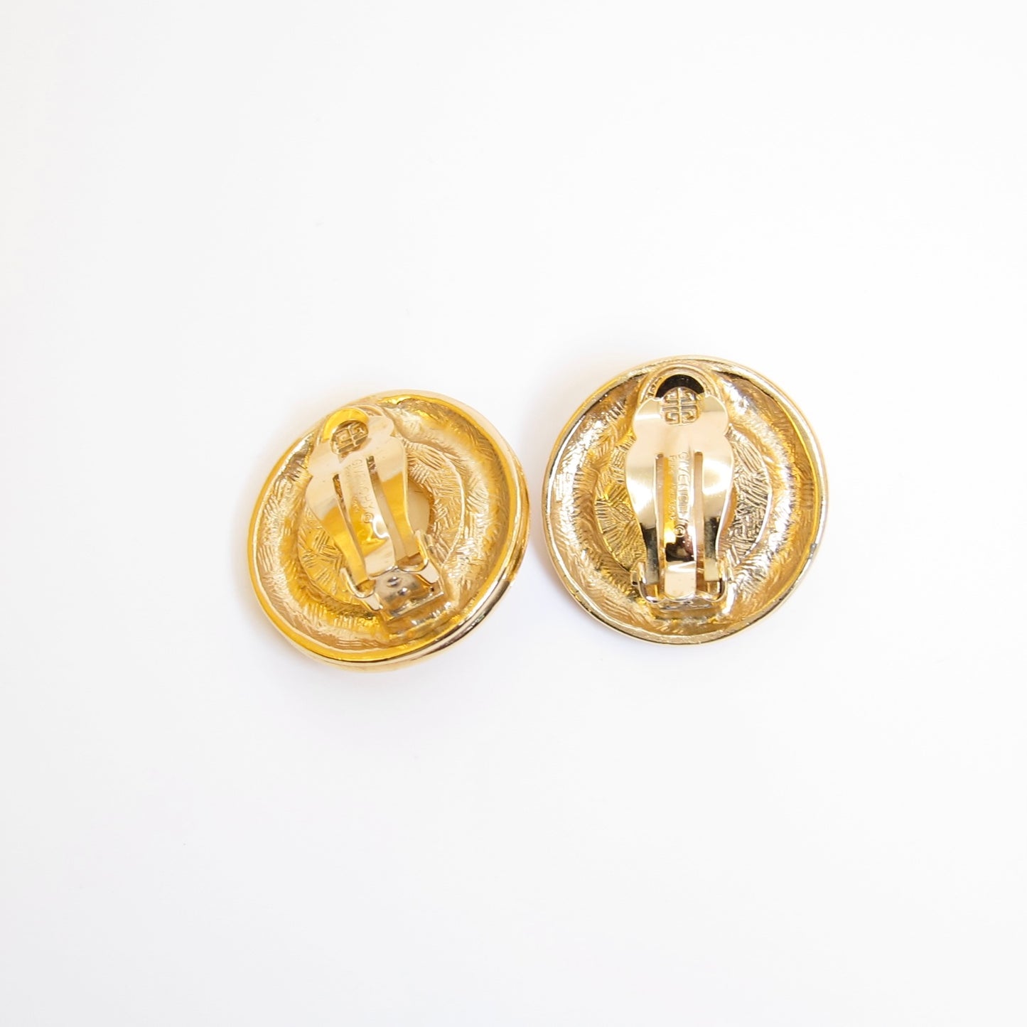 Givenchy Vintage Givenchy Logo and Pearl Golden Clip-on Earrings