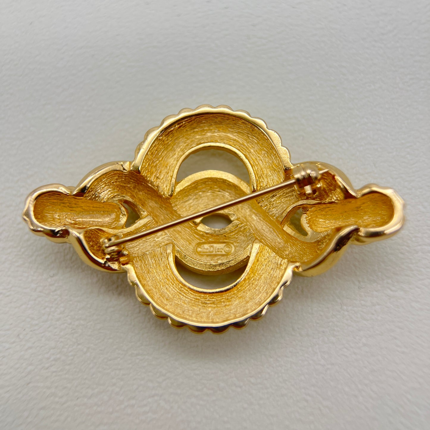 Christian Dior Vintage Rope Motif Golden Brooch