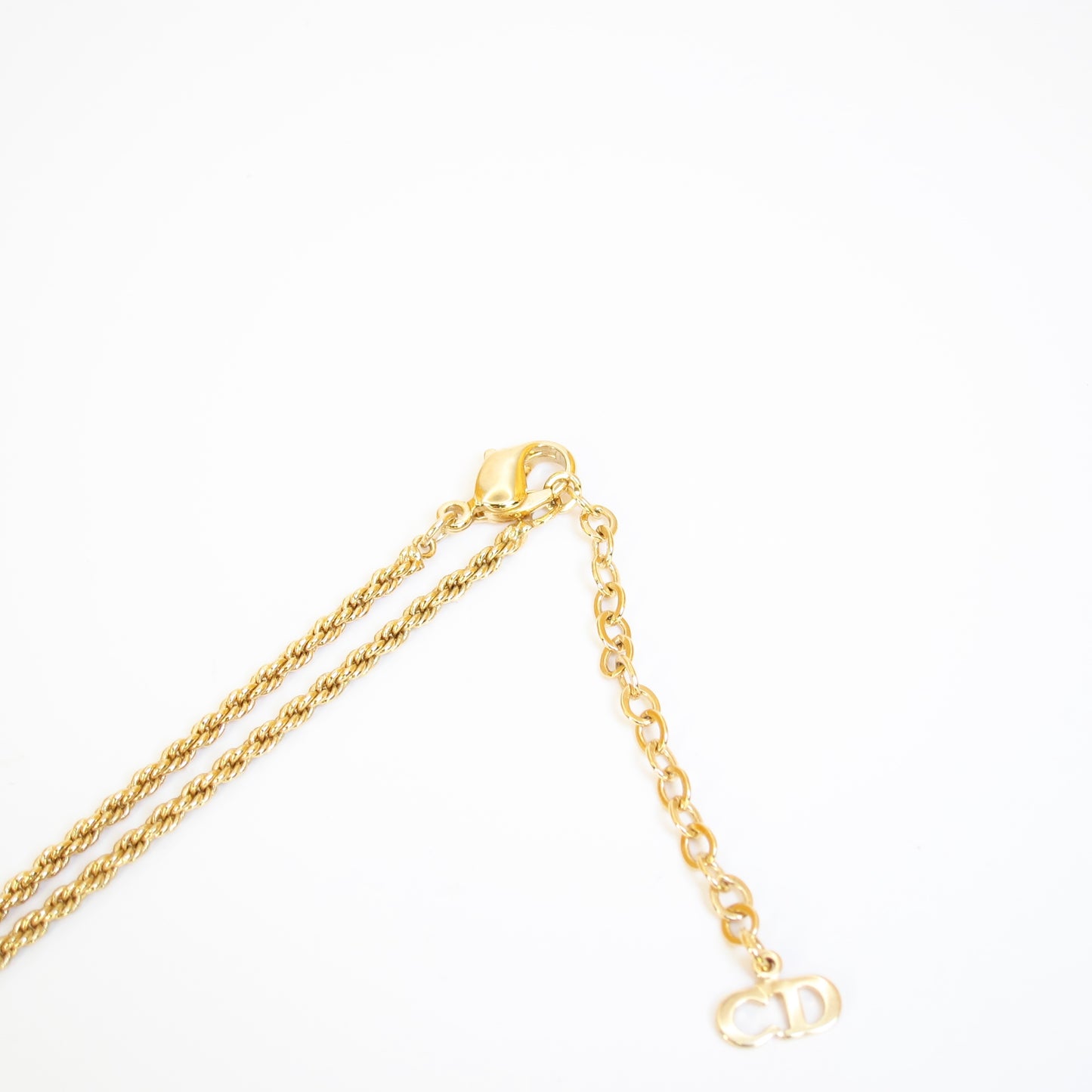 Christian Dior Vintage Blue and Purple Color Stone Golden Necklace