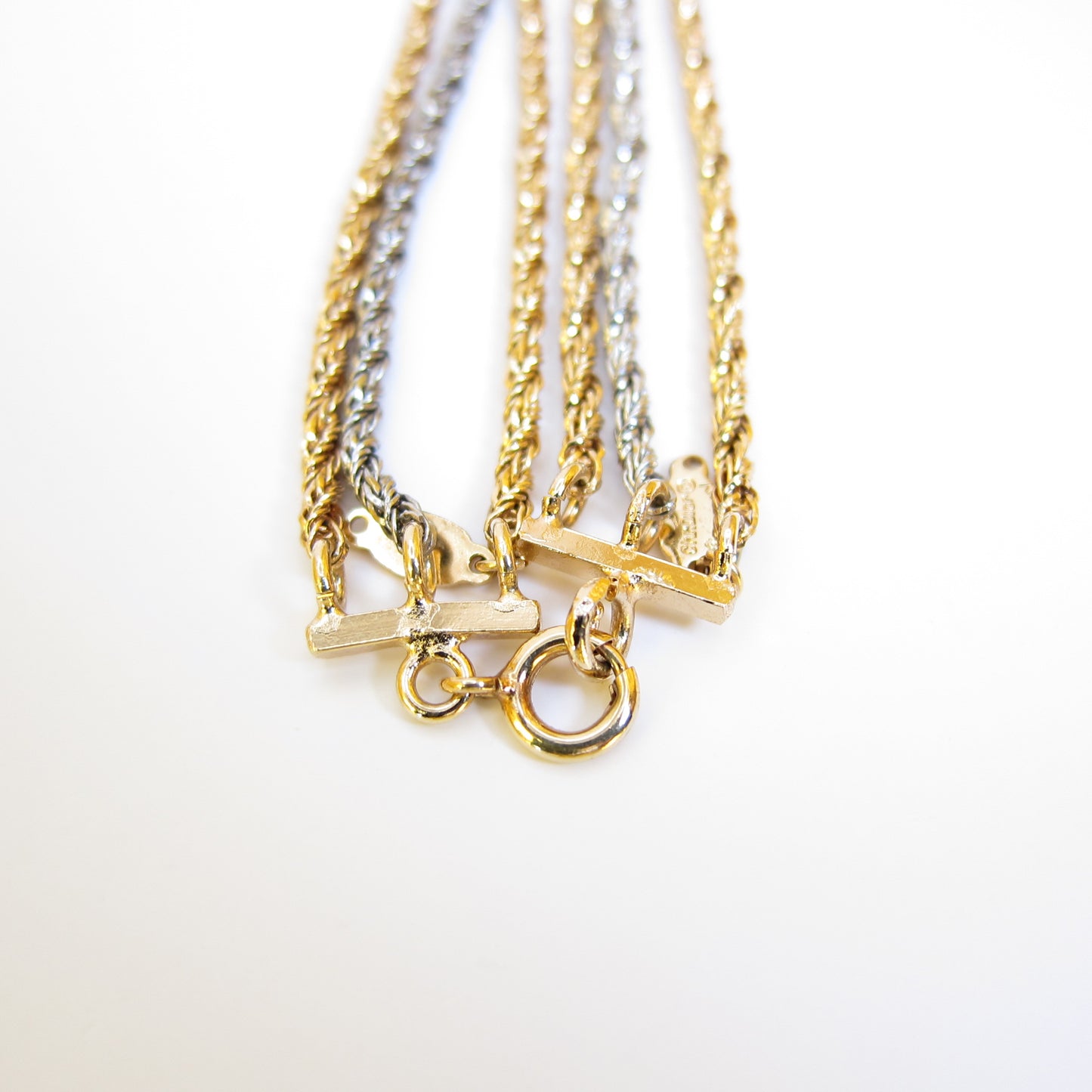 Christian Dior Vintage Two Tone 3-row Long Necklace