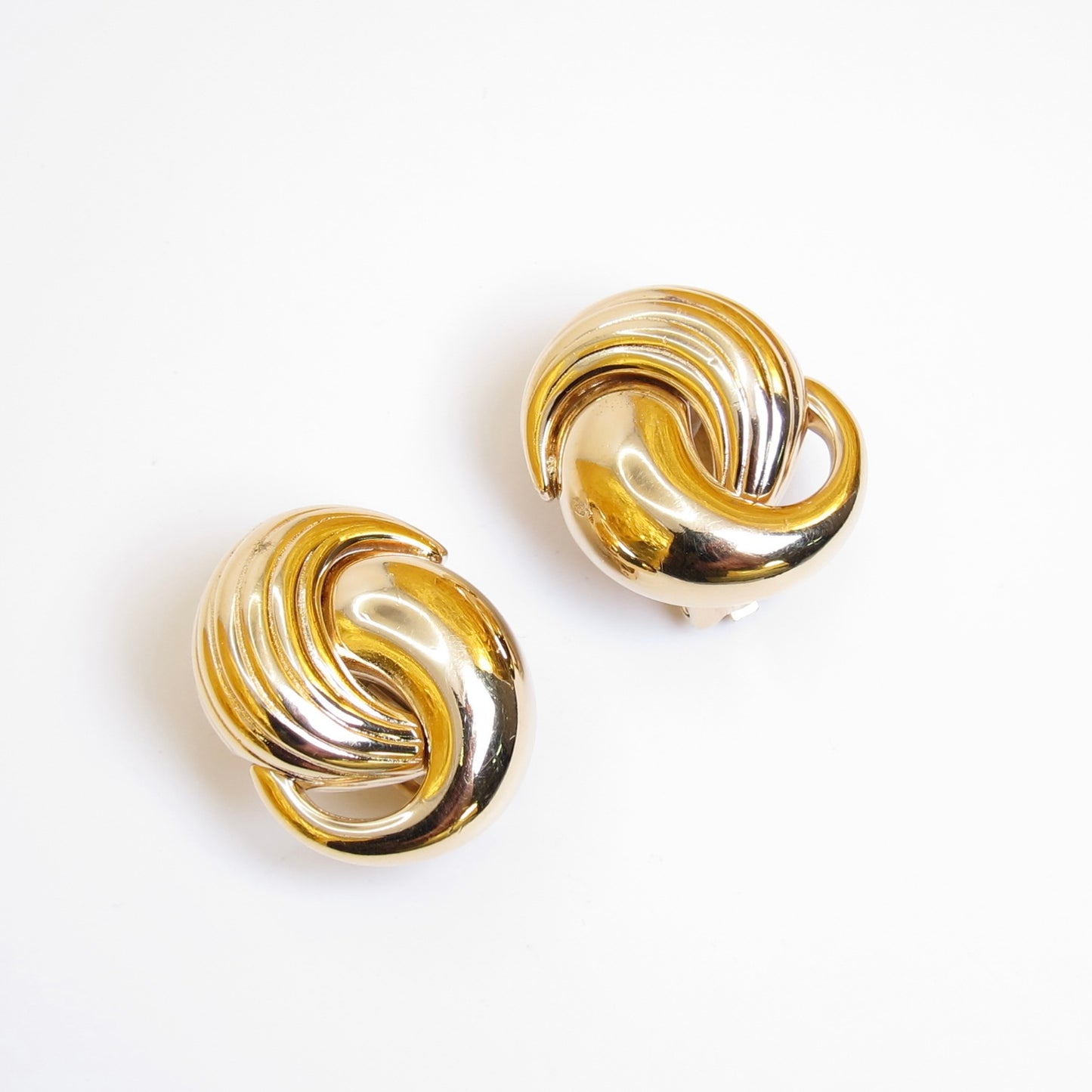 Christian Dior Vintage Stylish Golden Clip-on Earrings