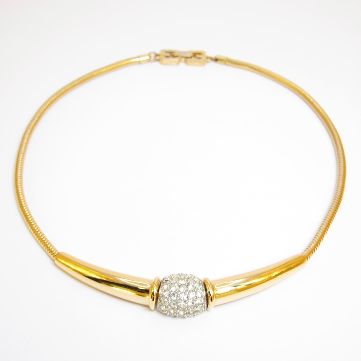 Givenchy Vintage Stylish Rhinestone Golden Necklace