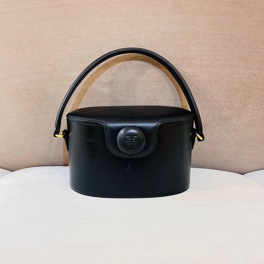 Givenchy Vintage Vanity Box Black Leather Handbag