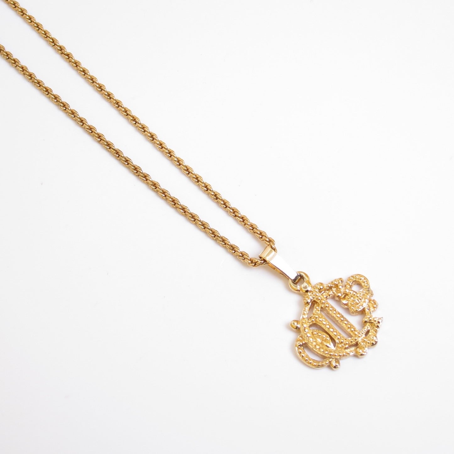 Christian Dior Vintage Dior Logo Golden Necklace