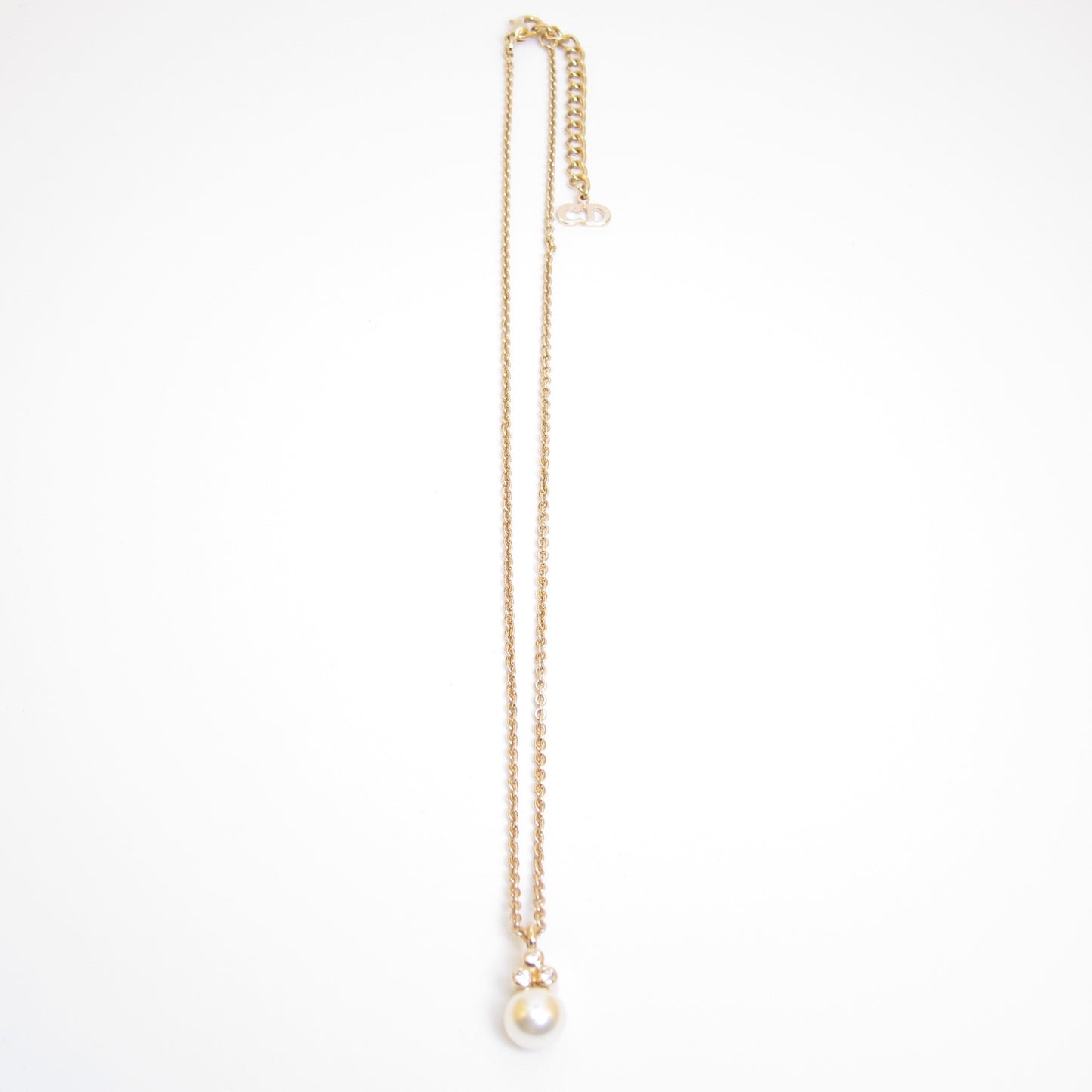 Christian Dior Vintage Pearl and Rhinestone Golden Necklace