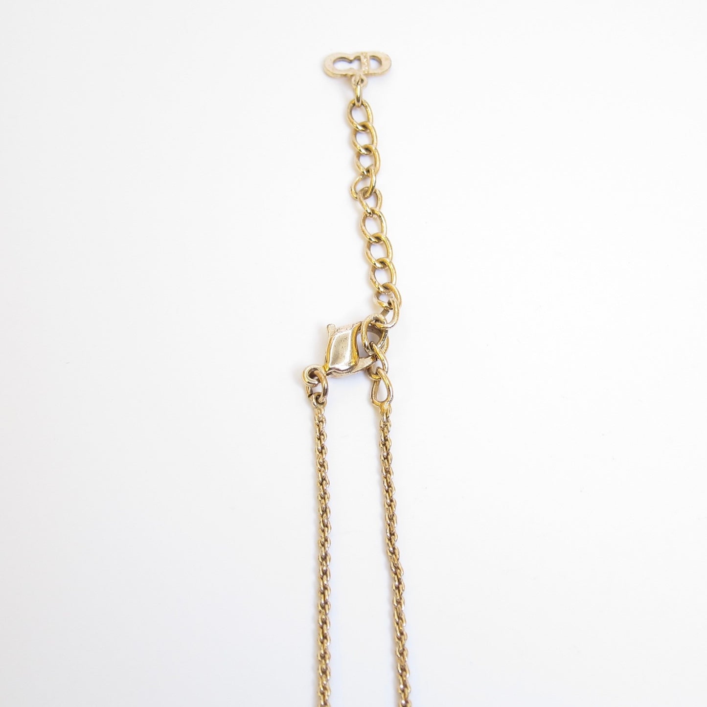 Christian Dior Vintage CD Logo in Oval Shaped Golden Necklace