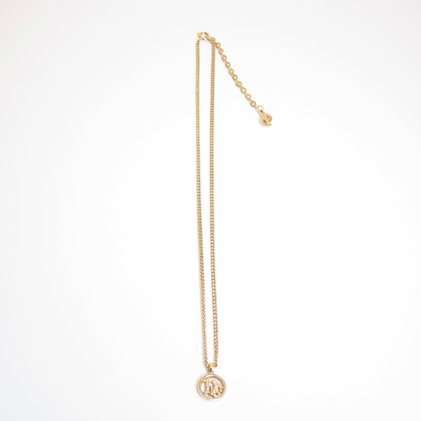 Christian Dior Vintage Dior Logo in Circle Golden Necklace