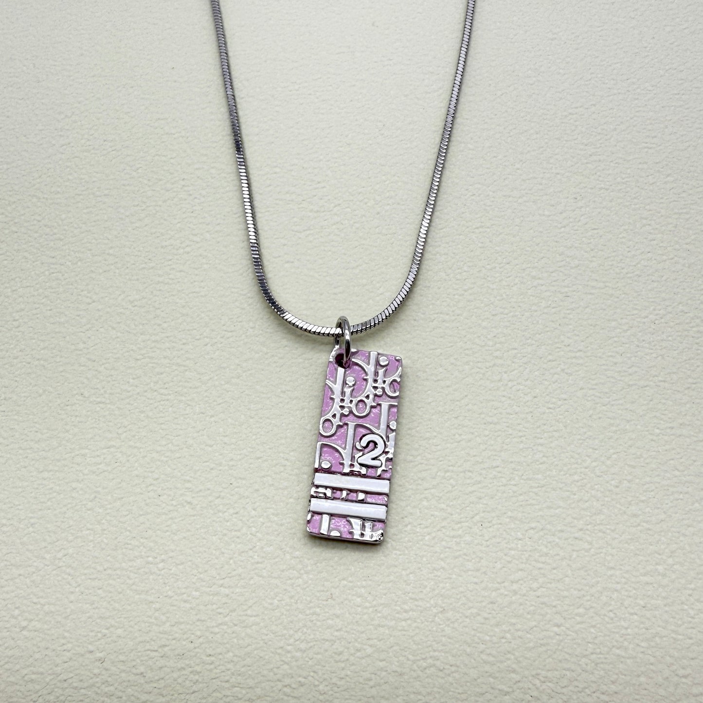 Christian Dior Vintage Pink and Silver Trotter Necklace