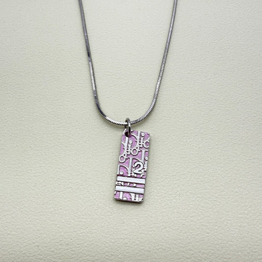 Christian Dior Vintage Pink and Silver Trotter Necklace