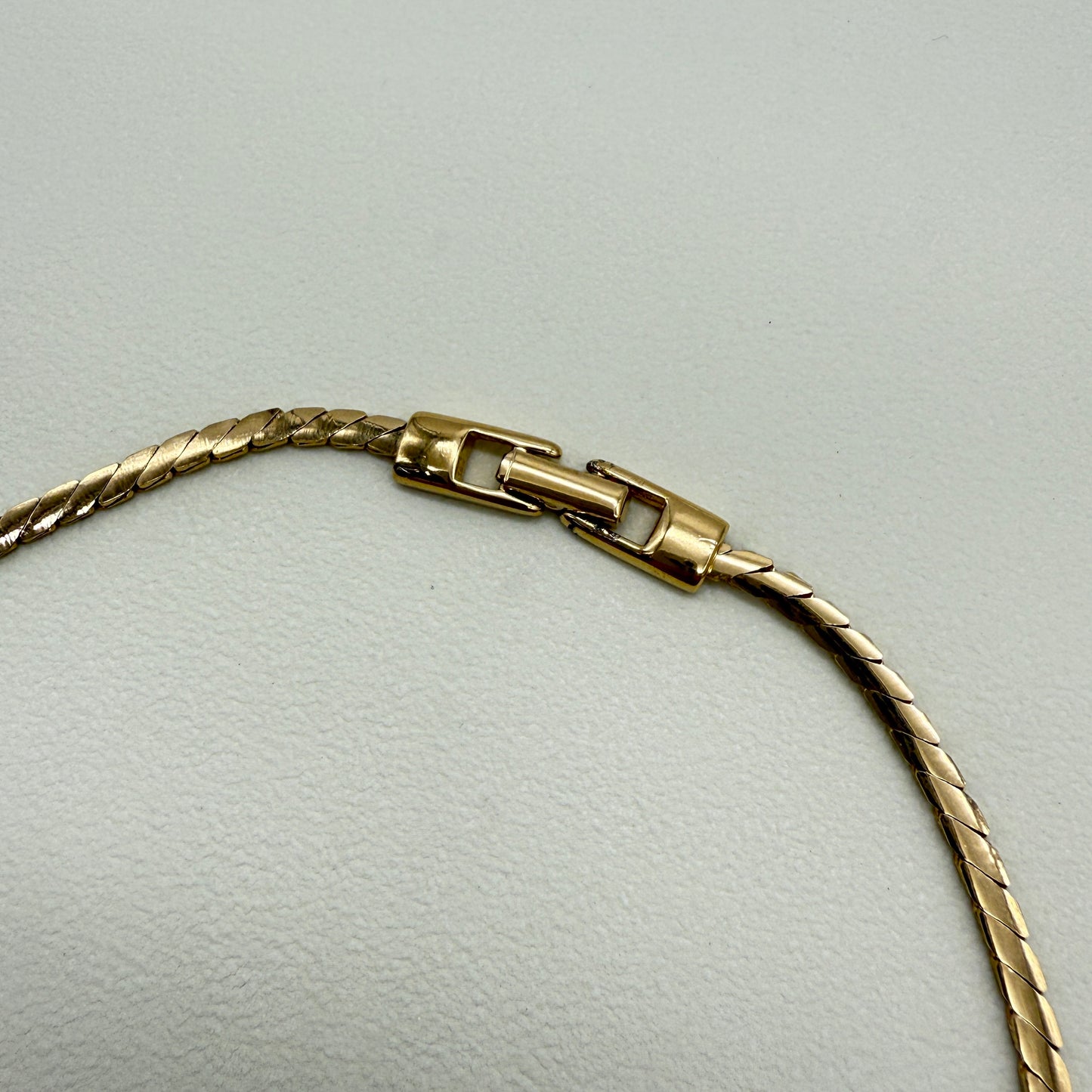 Givenchy Vintage G Logo with Rhinestone on Ribbon Golden Necklace