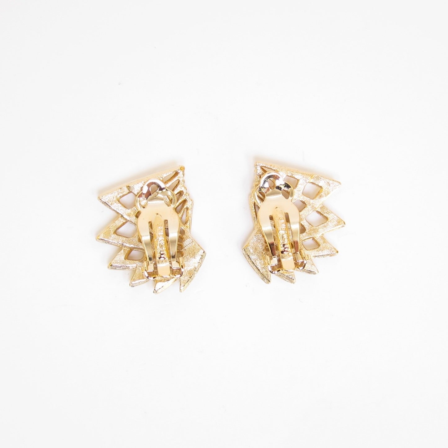 Givenchy Vintage Sculptural Fan Golden Clip-on Earrings