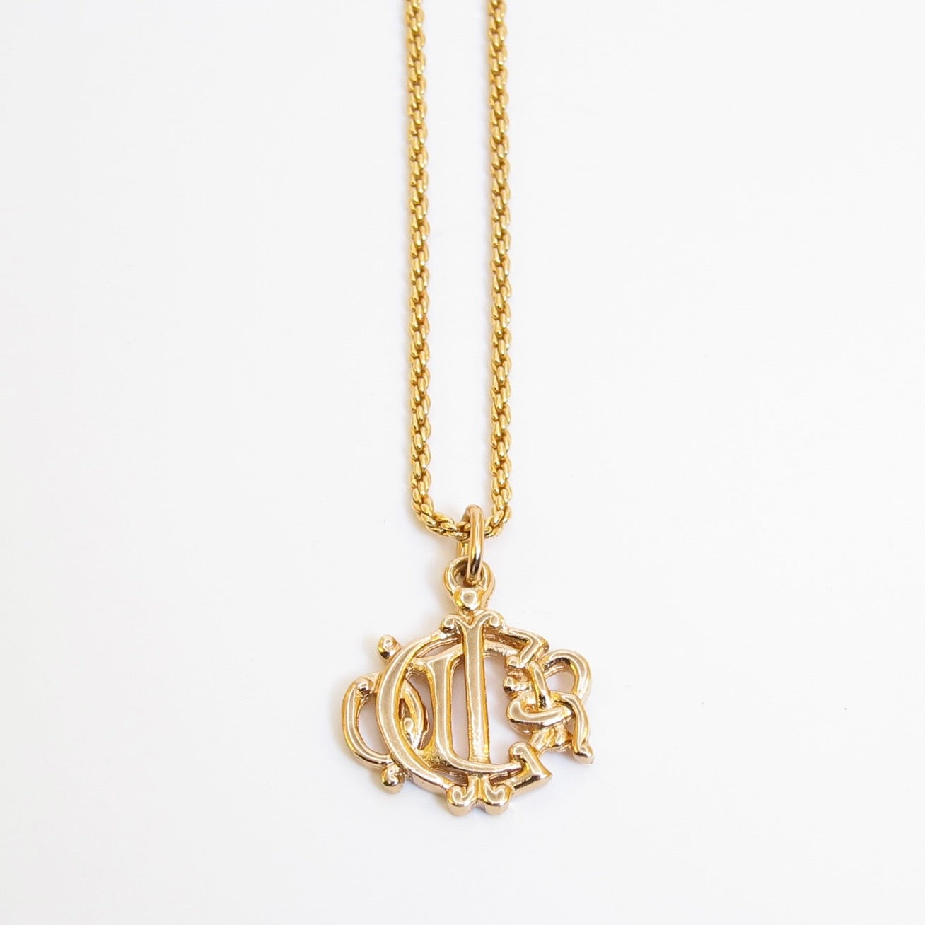 Christian Dior Vintage Dior Logo Golden Necklace