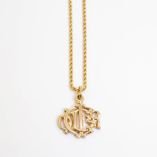 Christian Dior Vintage Dior Logo Golden Necklace