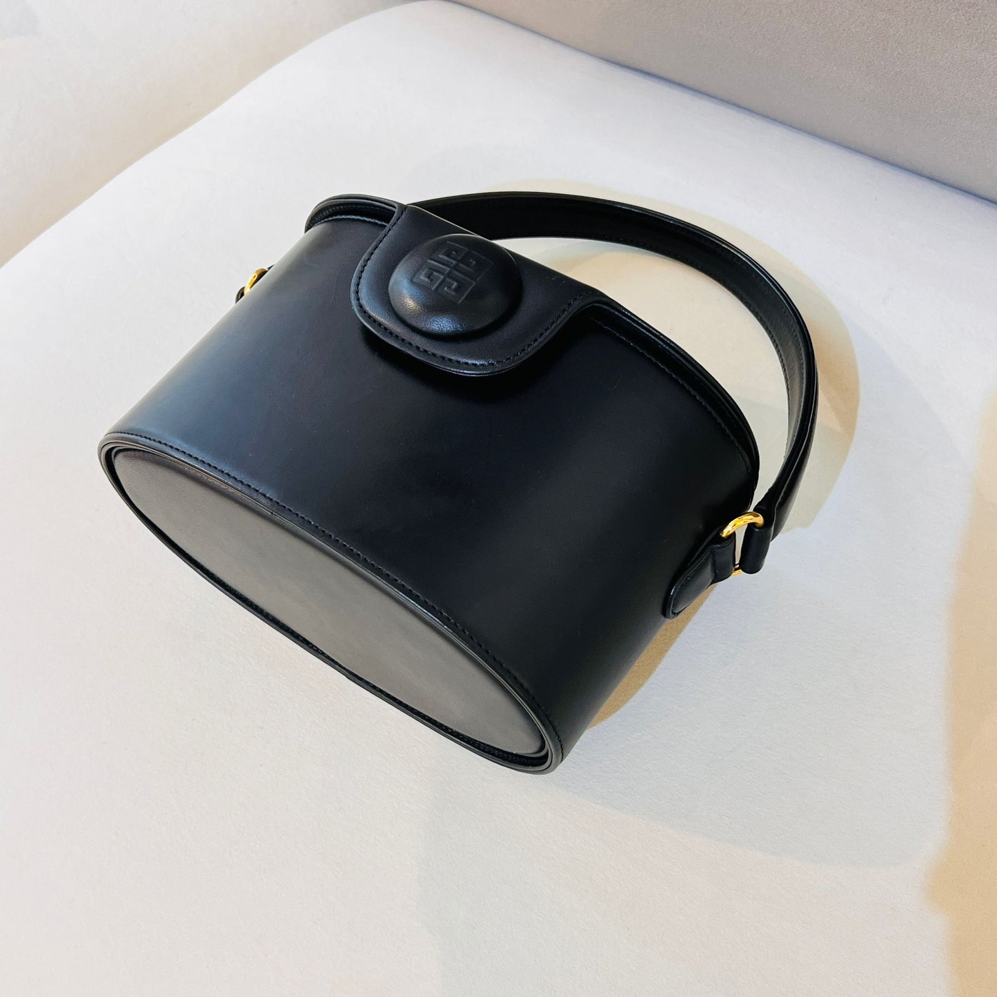 Givenchy Vintage Vanity Box Black Leather Handbag
