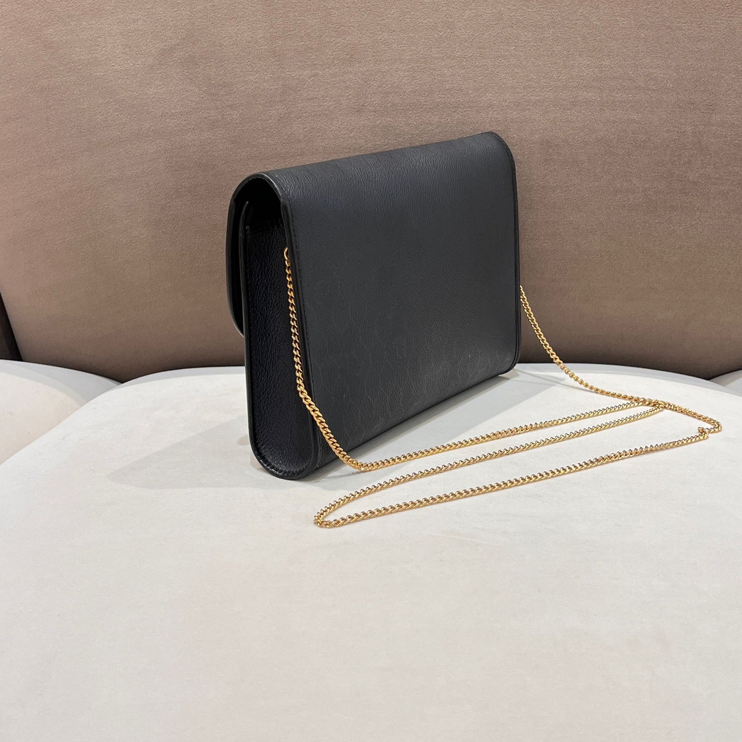 Christian Dior Vintage Black Honeycomb Leather Chain Shoulder Bag