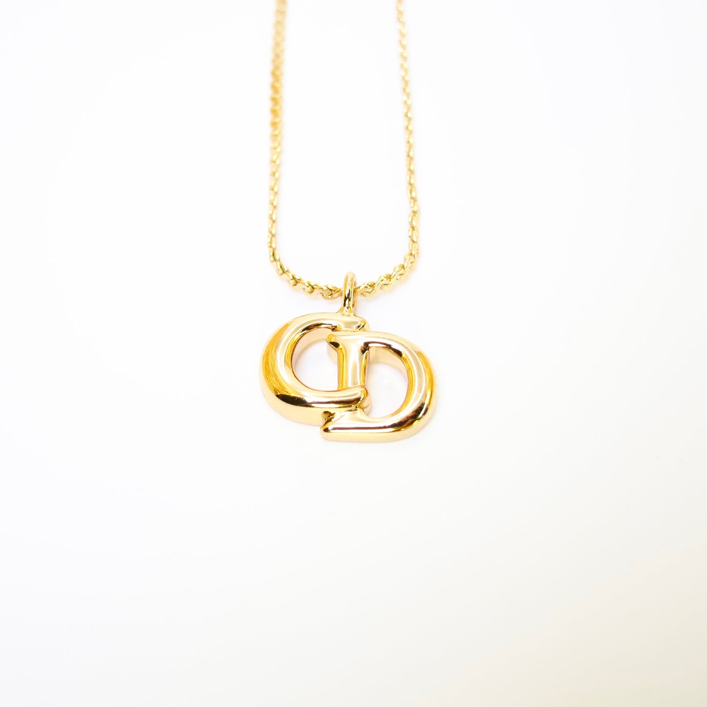 Christian Dior Vintage CD Logo Golden Necklace