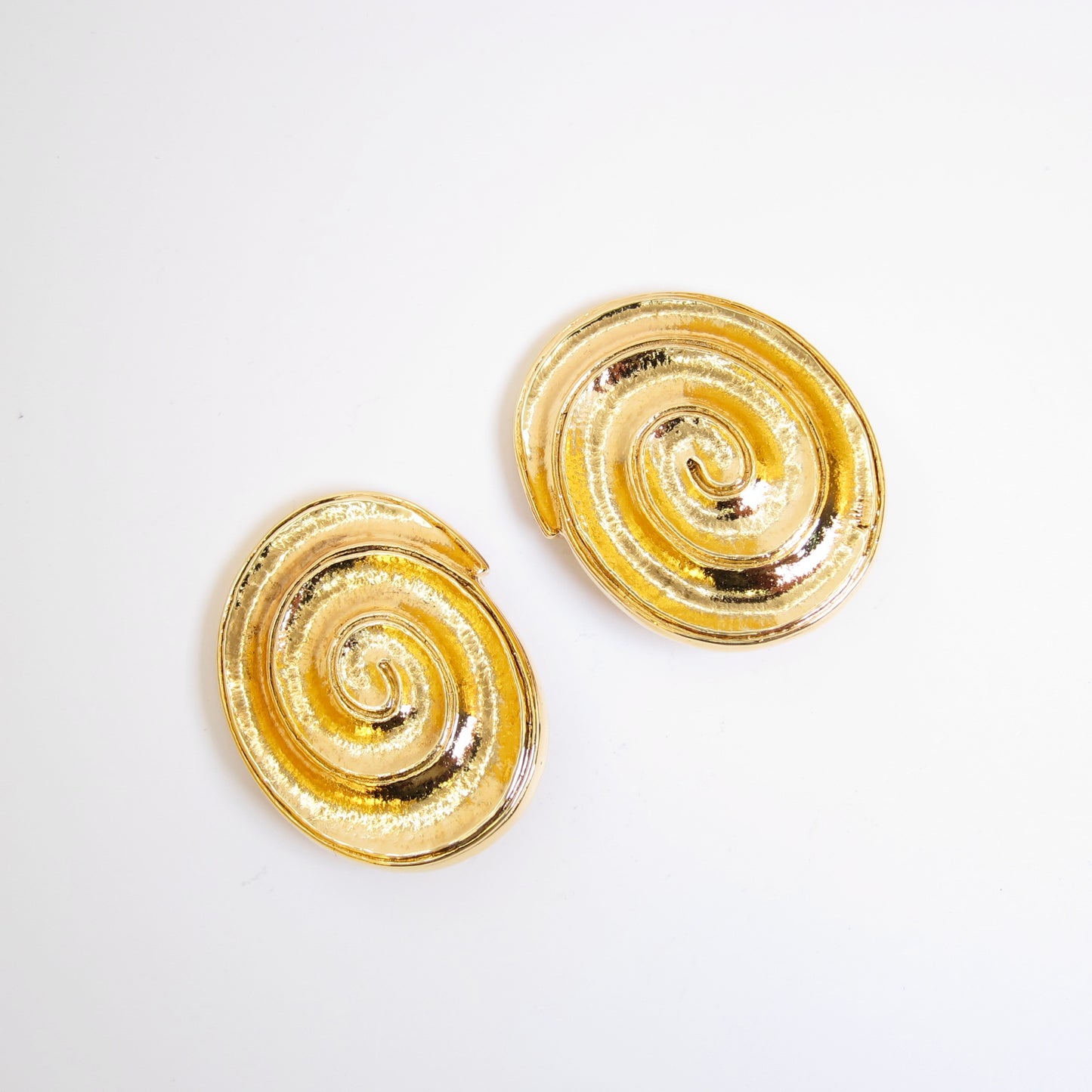 Yves Saint Laurent Vintage Spiral Golden Clip-on Earrings