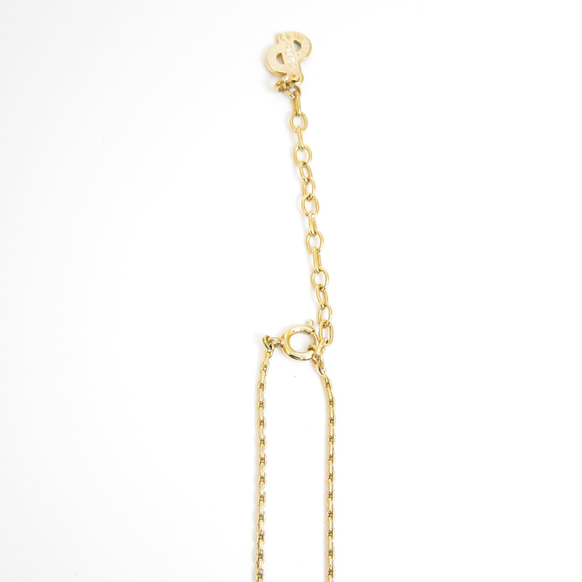 Christian Dior Vintage Floral Rhinestone Gold-Tone Pendant Necklace