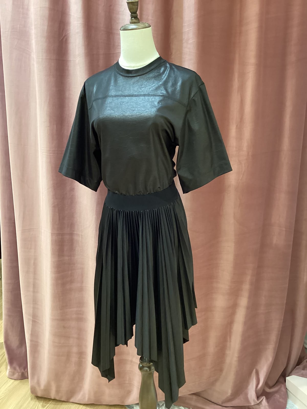 Givenchy Vintage Black Cotton Short Sleeve Dress