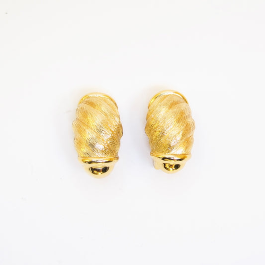 Christian Dior Vintage Stylish Golden Clip-on Earrings