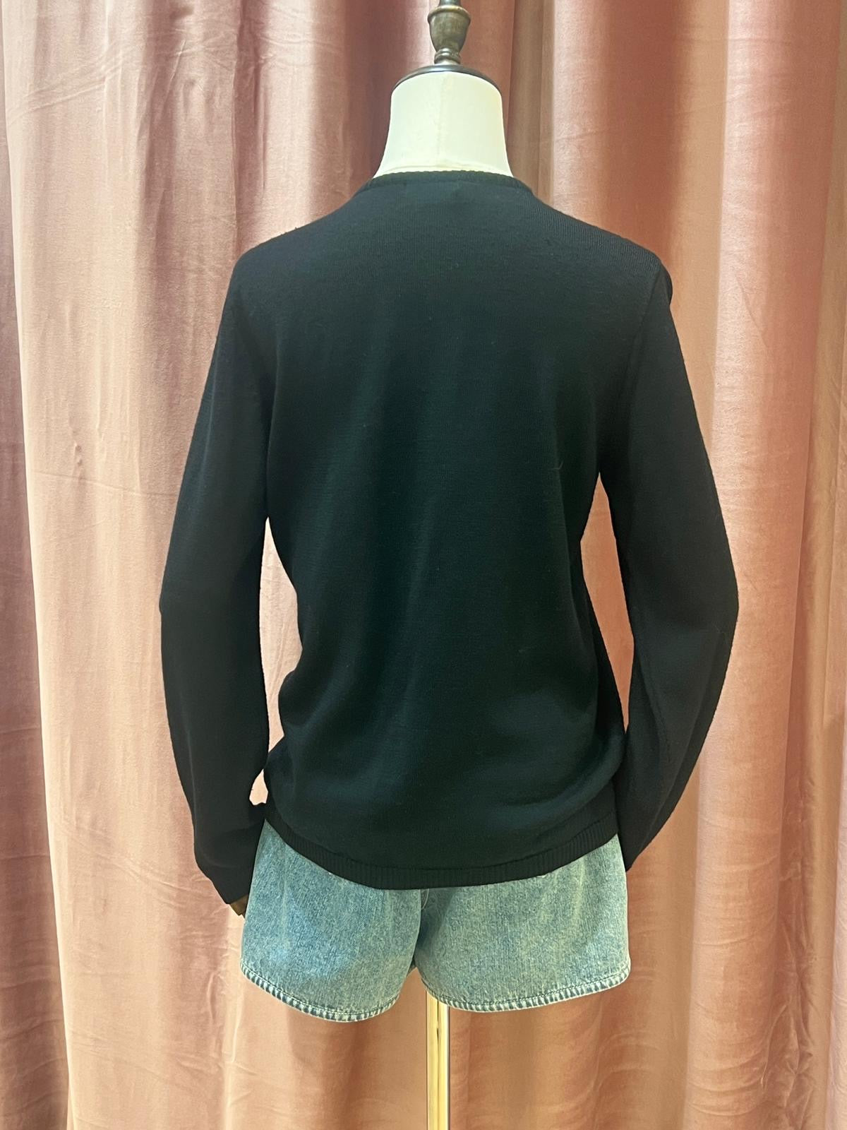 Burberry Vintage Black Wool Cardigan
