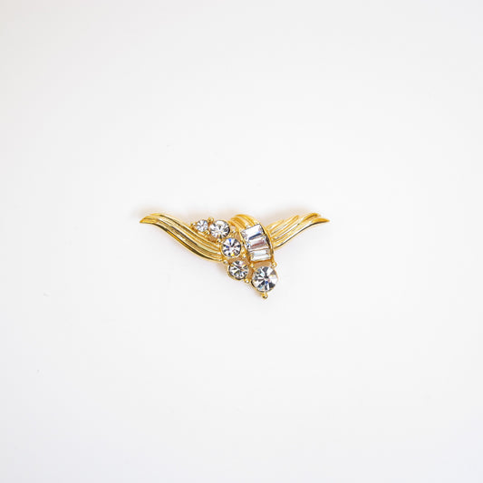 Givenchy Vintage Stylish Rhinestone Golden Brooch