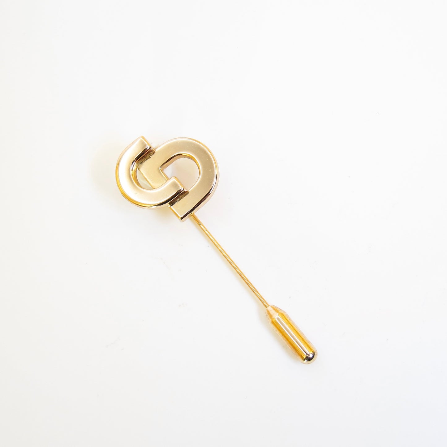 Christian Dior Vintage CD Logo Golden Brooch