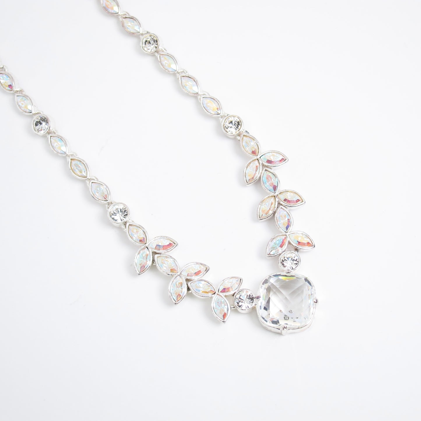 Givenchy Vintage Multi Color Stone Silver Necklace