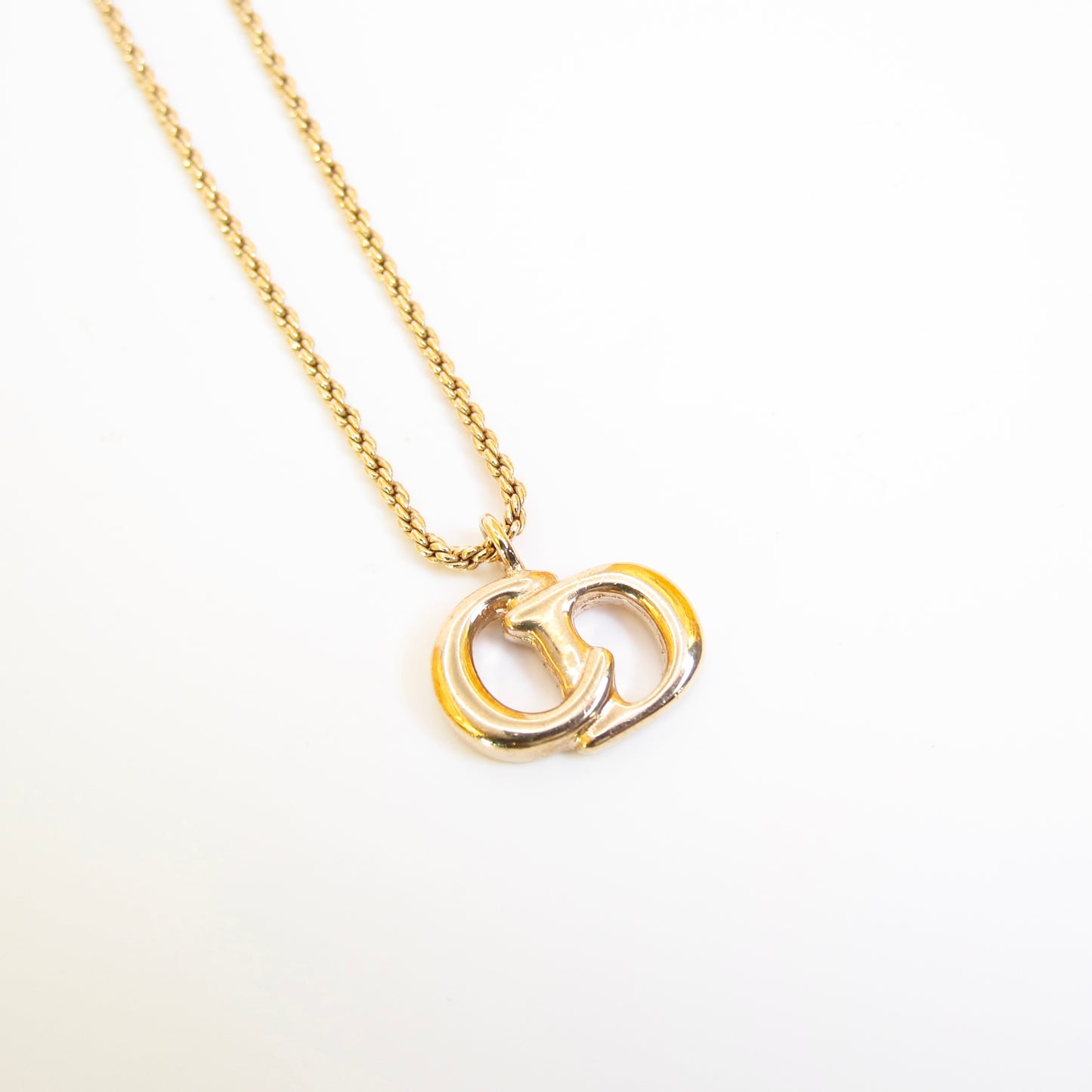 Christian Dior Vintage CD Logo Golden Necklace