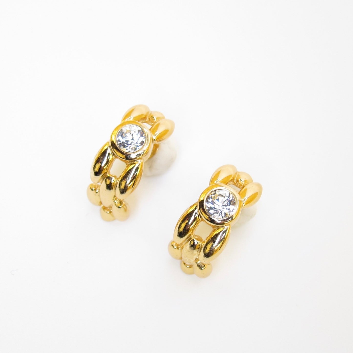 Christian Dior Vintage Crystal Link Earrings
