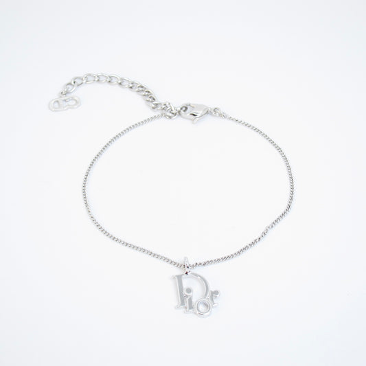 Christian Dior Vintage Dior Logo Silver Bracelet