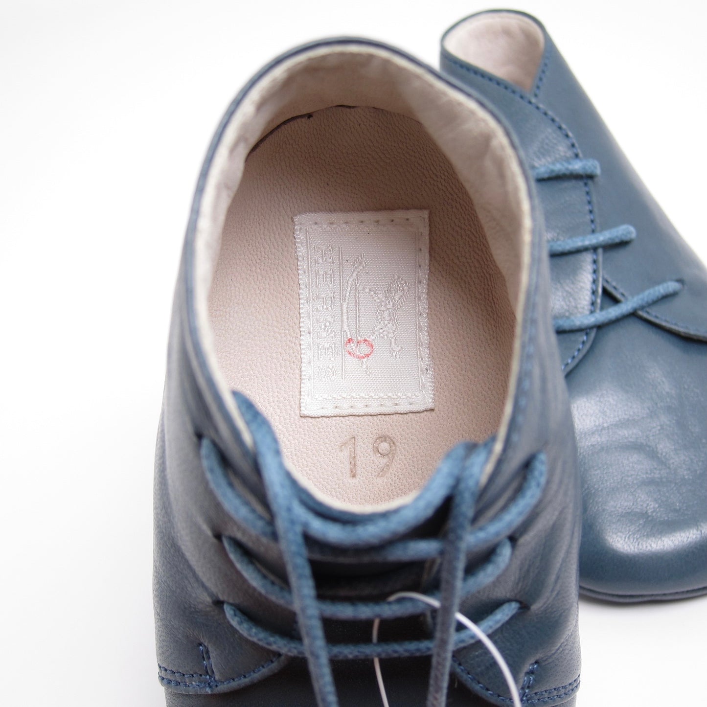Hermes Vintage Blue Leather Baby Shoes