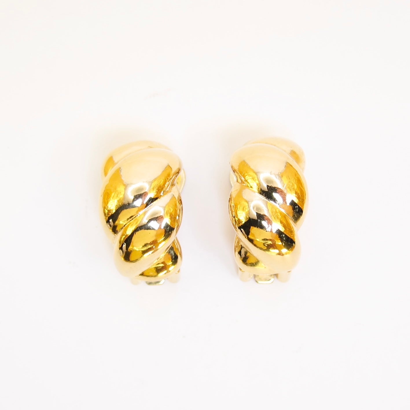 Christian Dior Vintage Stylish Golden Clip-on Earrings
