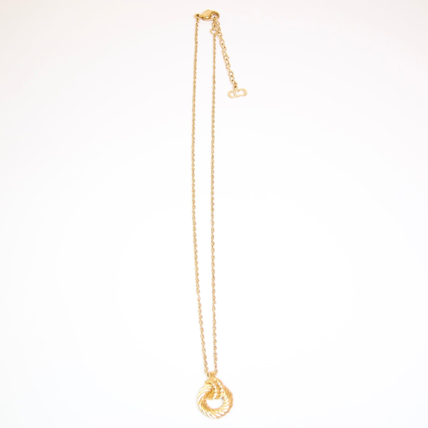 Christian Dior Vintage Twist Circle Golden Necklace
