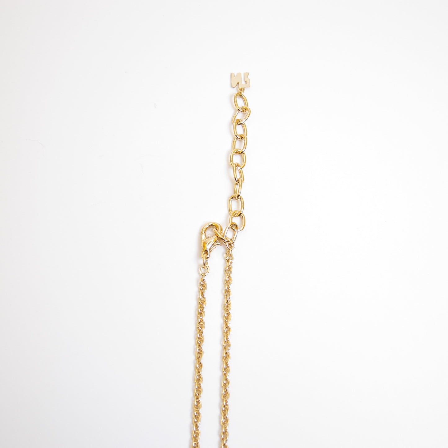 Nina Ricci Vintage Stylish NR Logo Pendant Golden Necklace