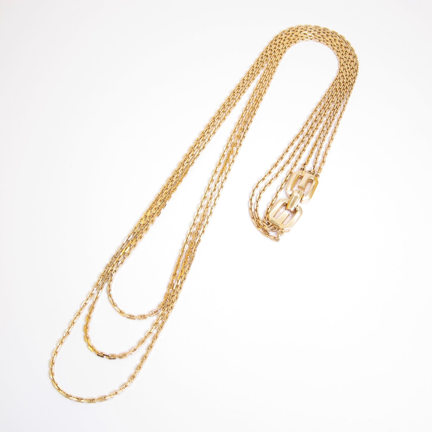 Givenchy Vintage Stylish 3-Row Golden Necklace