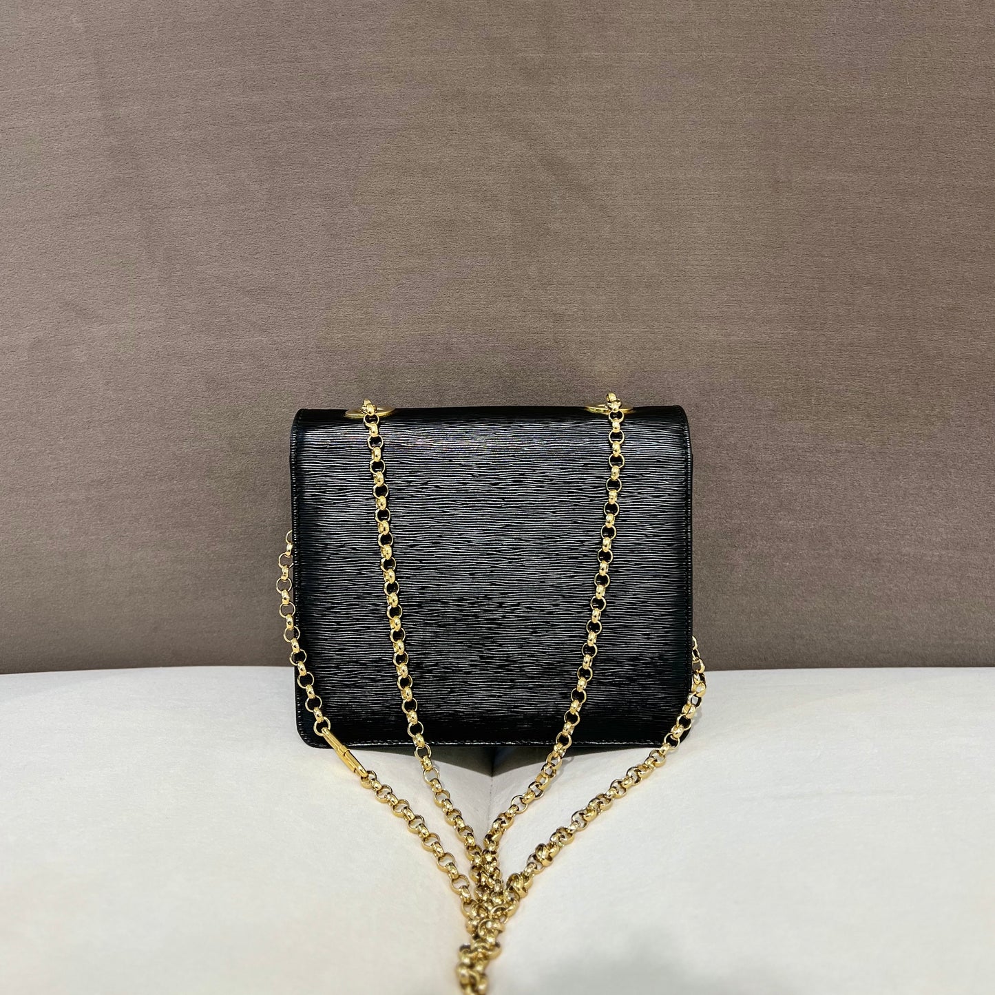 Chloe Vintage 3-Ways Black Calfskin Golden Chain Shoulder Bag