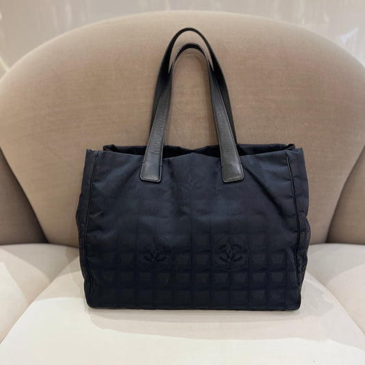 Chanel Vintage Travel Line Black Tote Bag