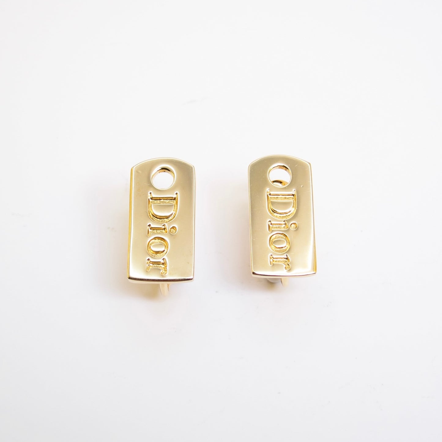 Christian Dior Vintage Dior Logo Golden Clip-on Earrings