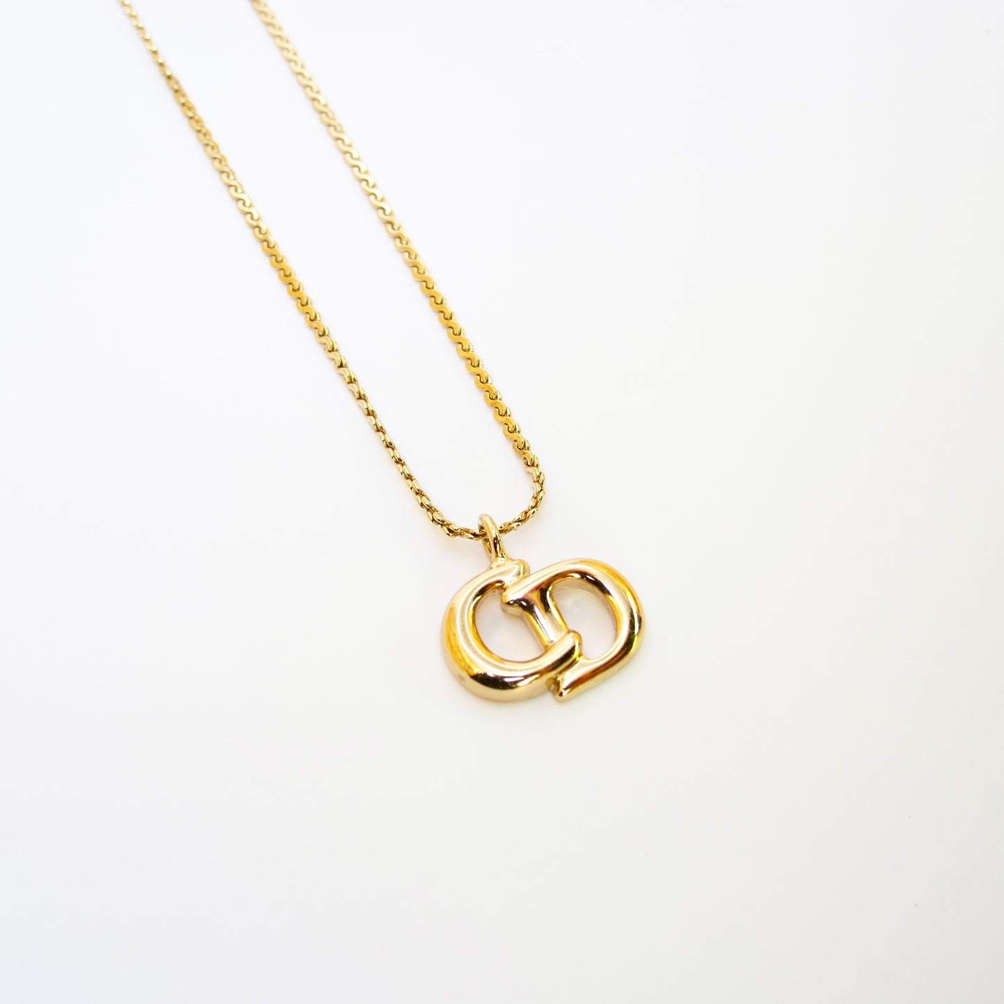 Christian Dior Vintage CD Logo Golden Necklace
