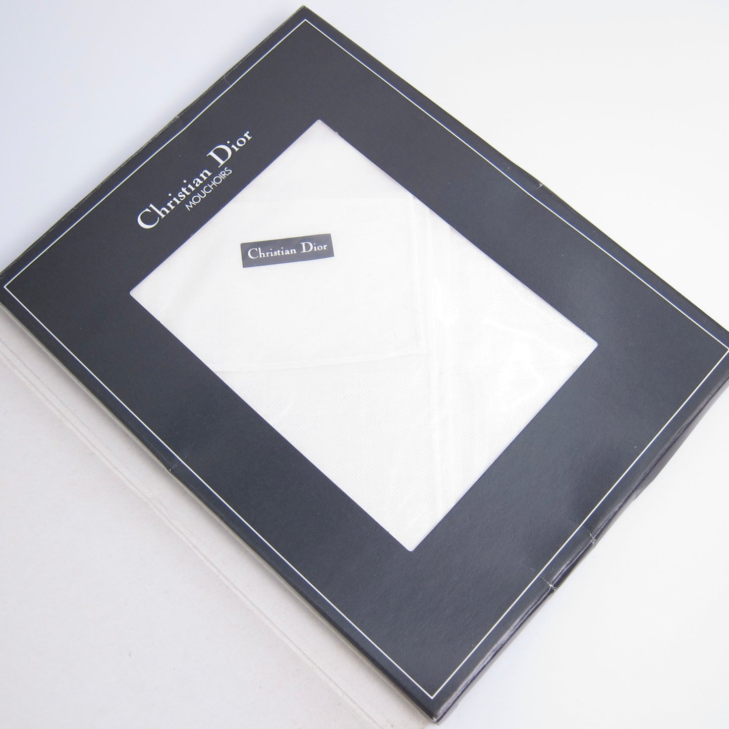 Christian Dior Vintage Unused White Trotter Handkerchief