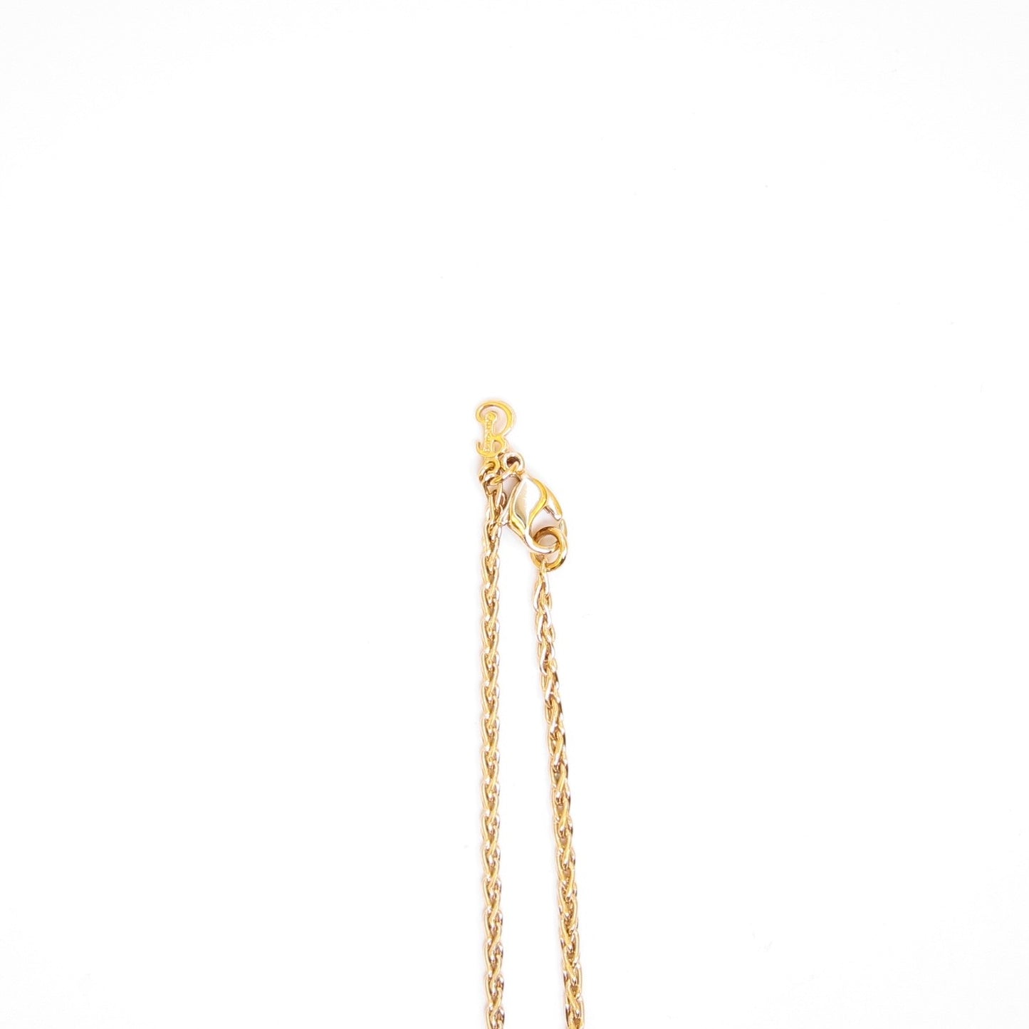 Burberry Vintage Oval Pearl and Navy Pendant Golden Necklace