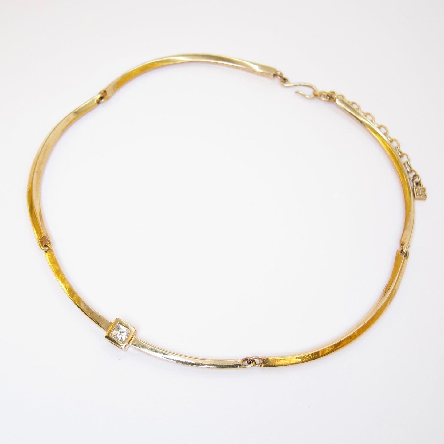Givenchy Vintage Square Rhinestone Golden Choker